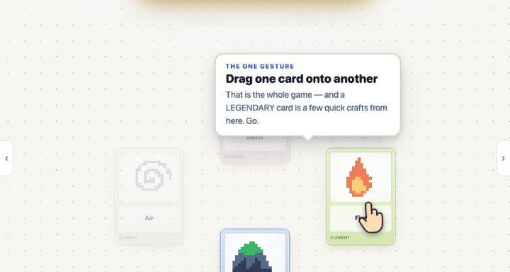 Omnicrafter, infinite crafting with AI-made cards