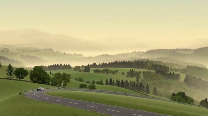 Slow Roads, endless driving through misty hills