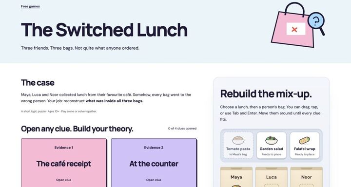 The Switched Lunch, café mix-up logic mystery