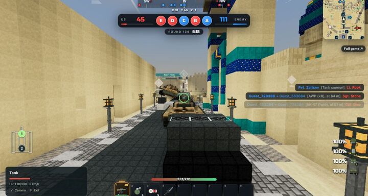 Voxel Rush: Frontline, destructible voxel flag war